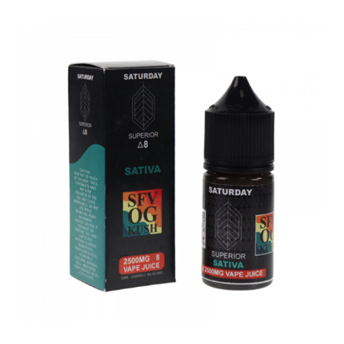 SATURDAY DELTA 8 VAPE JUICE 2500MG 30ML  